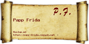 Papp Frida névjegykártya