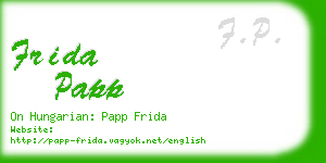 frida papp business card